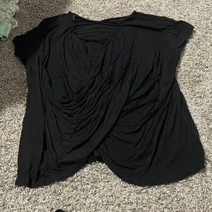 Black open back dress shirt